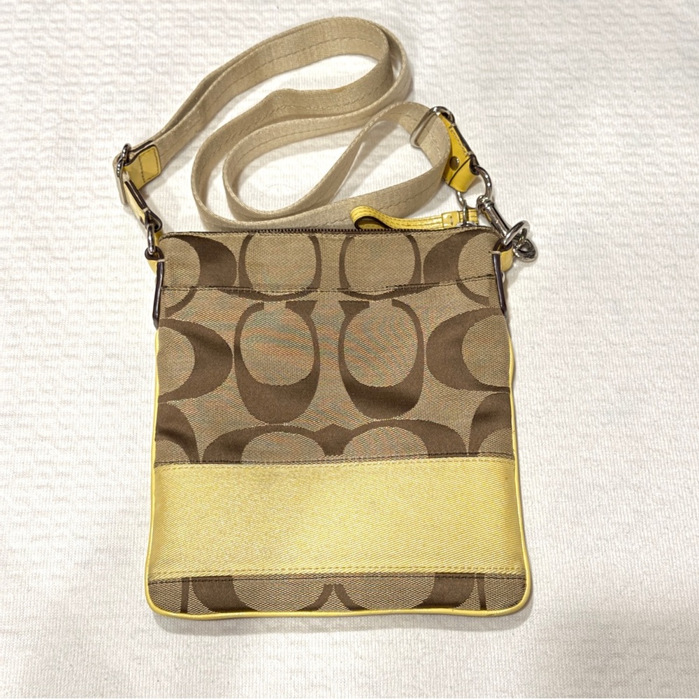 Coach yellow monogram crossbody bag